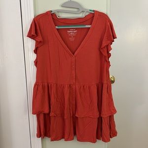 Frilly orange blouse torrid size 1